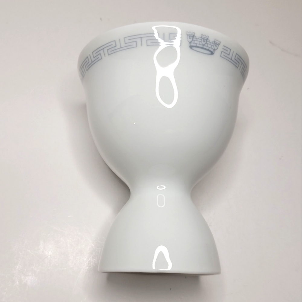 Double Ended Egg Cup with Greek Key Pattern Vintage Excellent